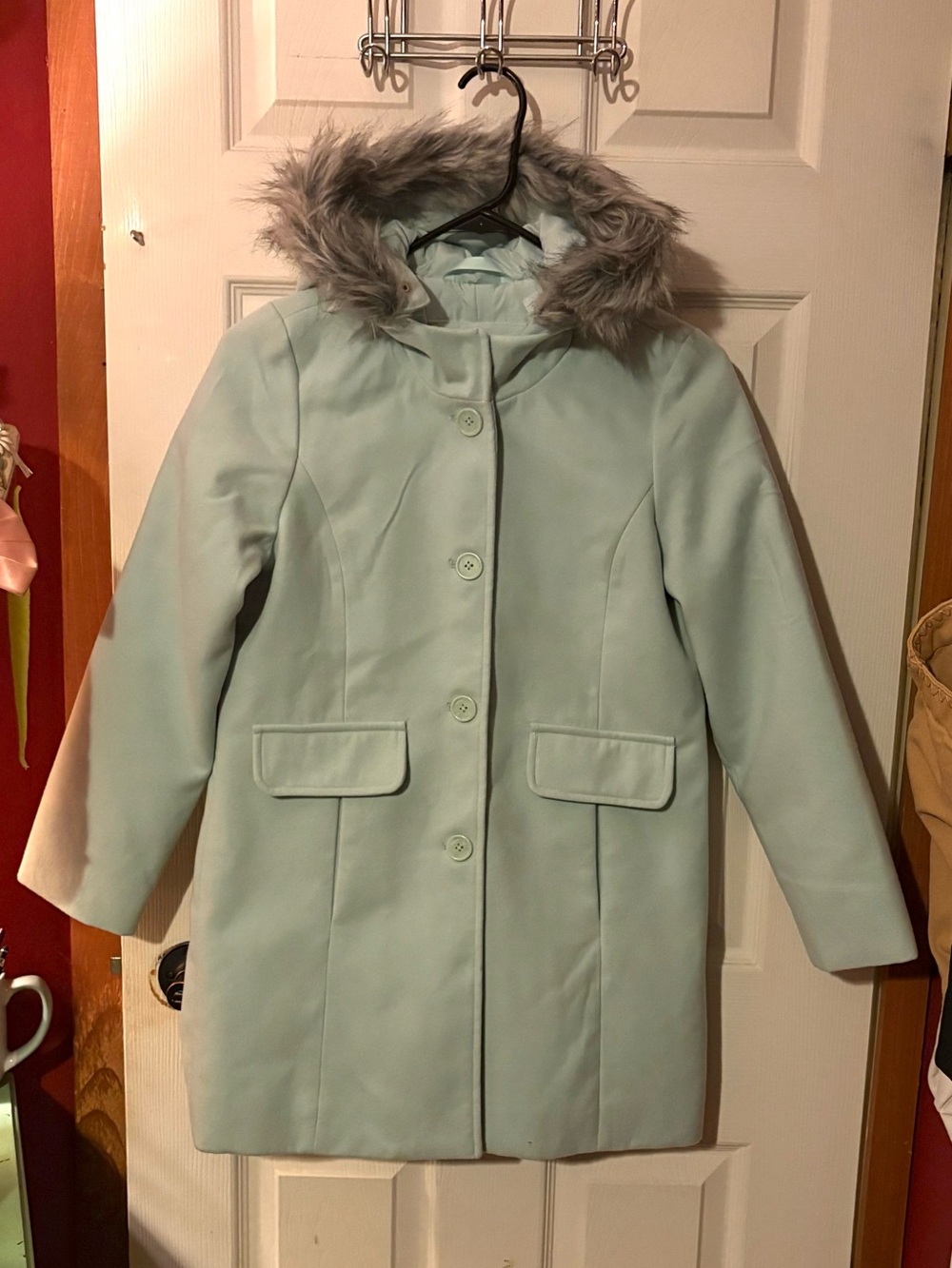 Cat & Jack faux wool hooded pea coat
